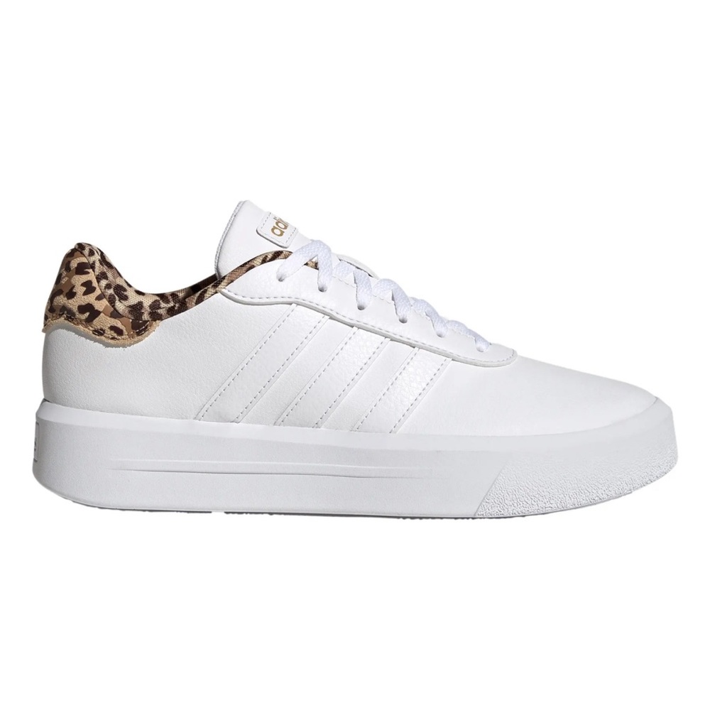 Adidas Court white/ cheetah sneakers Sz 7 NWT
